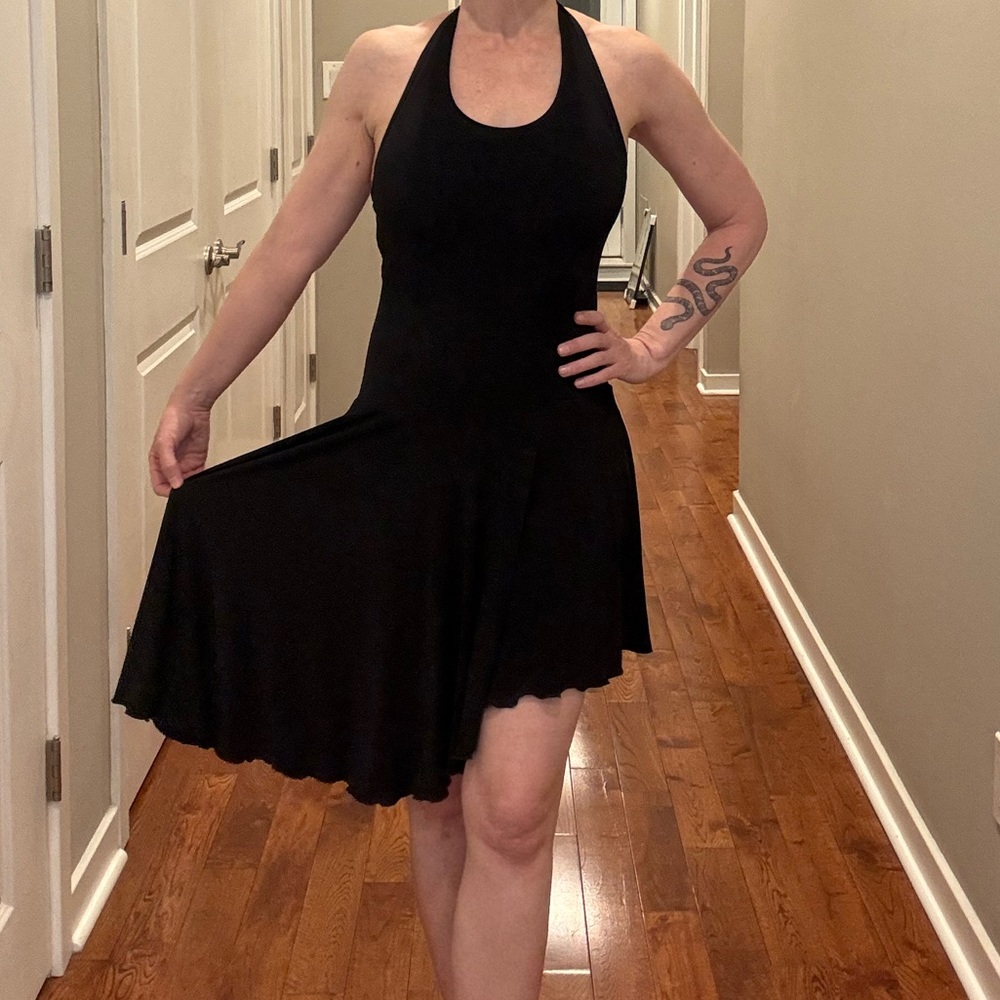 Body Wrappers Black Halter Swing Dress